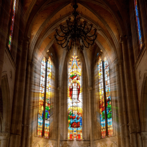 Stained Glass Church Interior