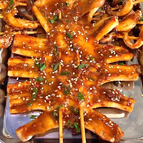Grilled Squid on a Stick