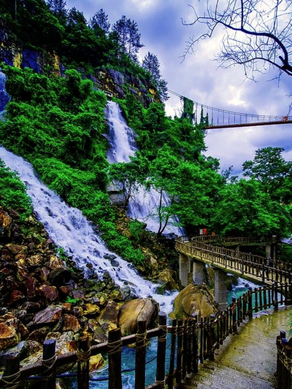 Waterfall in Wangxian Valley