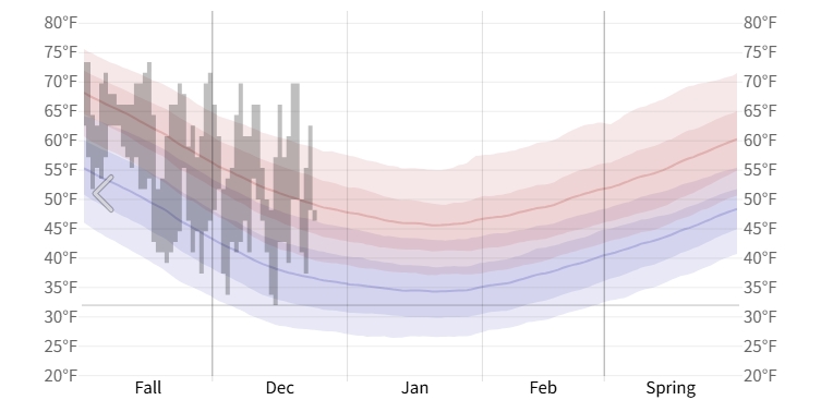 Shanghai Temperature History in the Winter of 2025