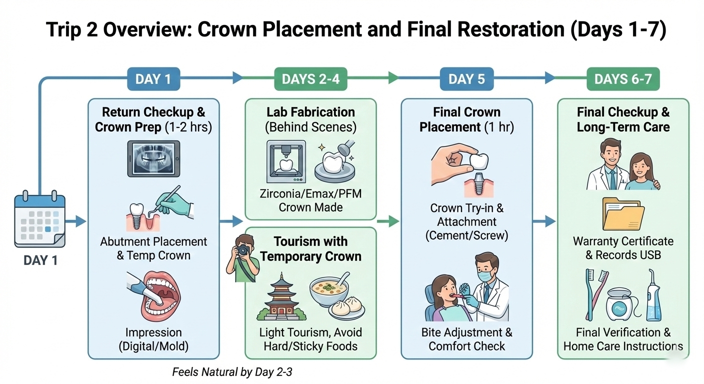 Crown Placement and Final Restoration (Days 1-7)