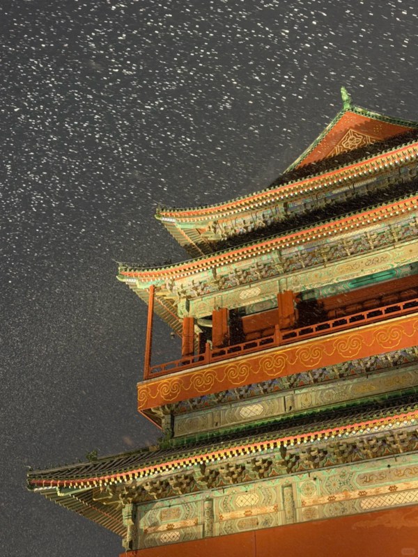 Winter Scene of Drum Tower