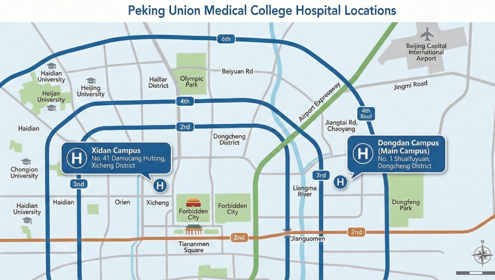 Dongdan & Xidan Campus Maps