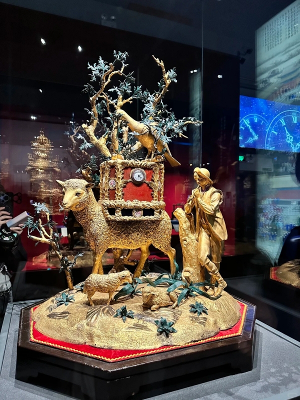 Pastoral Scene Gilt Copper Clock