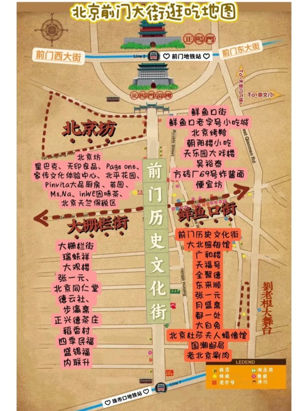 Map of Qianmen Avenue