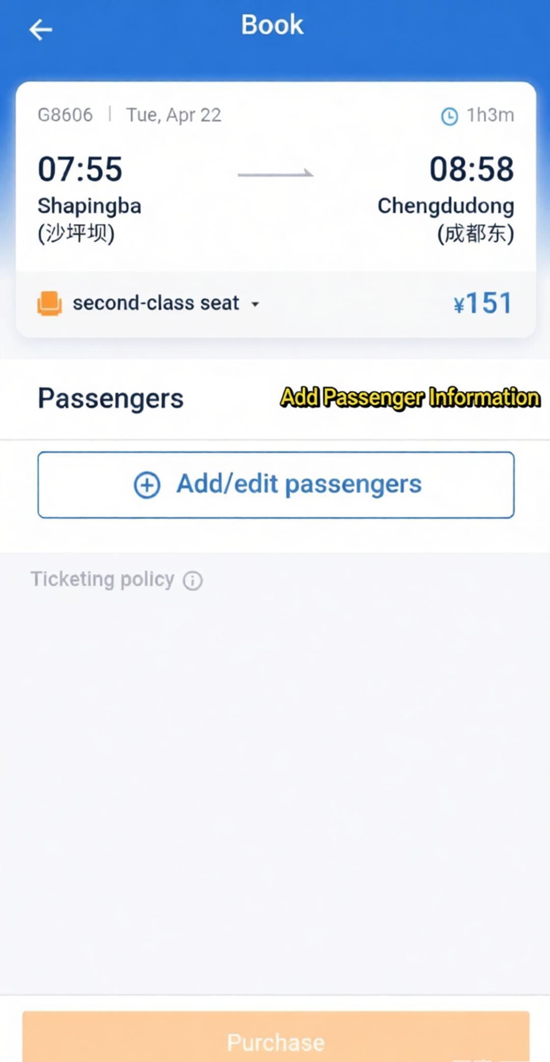 Add Passenger Info