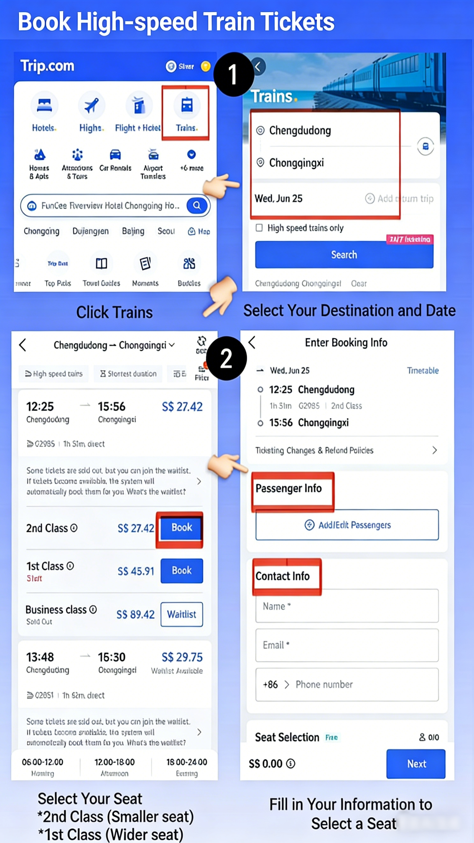 Book High-speed Train Tickets