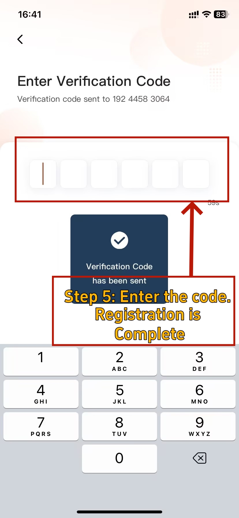 Finish the Registration