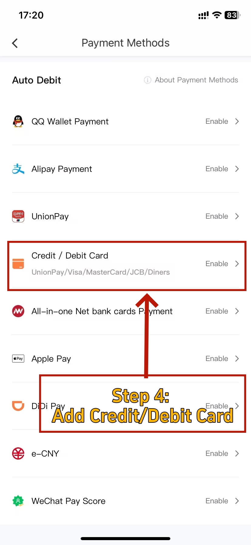 Add Credit Card