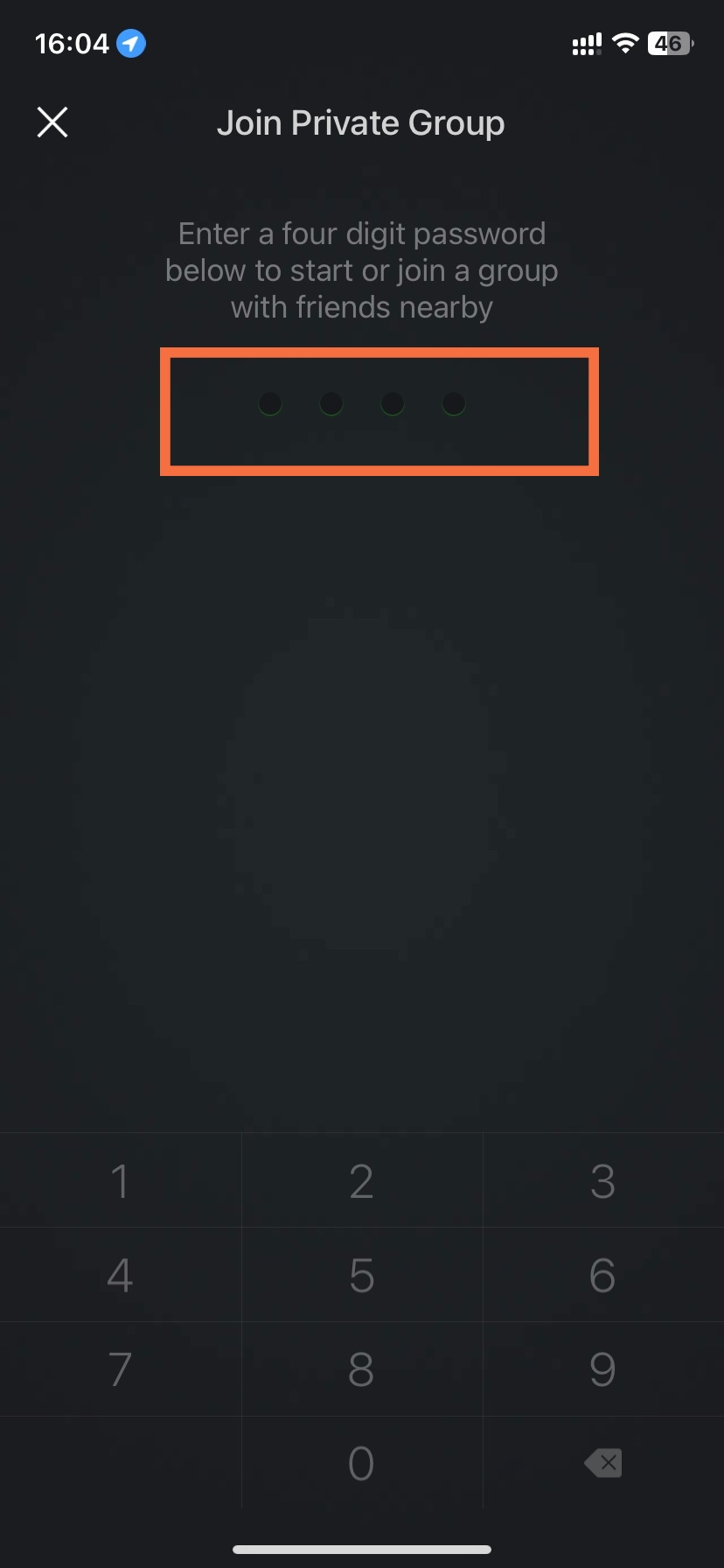 Enter any 4-digit Code