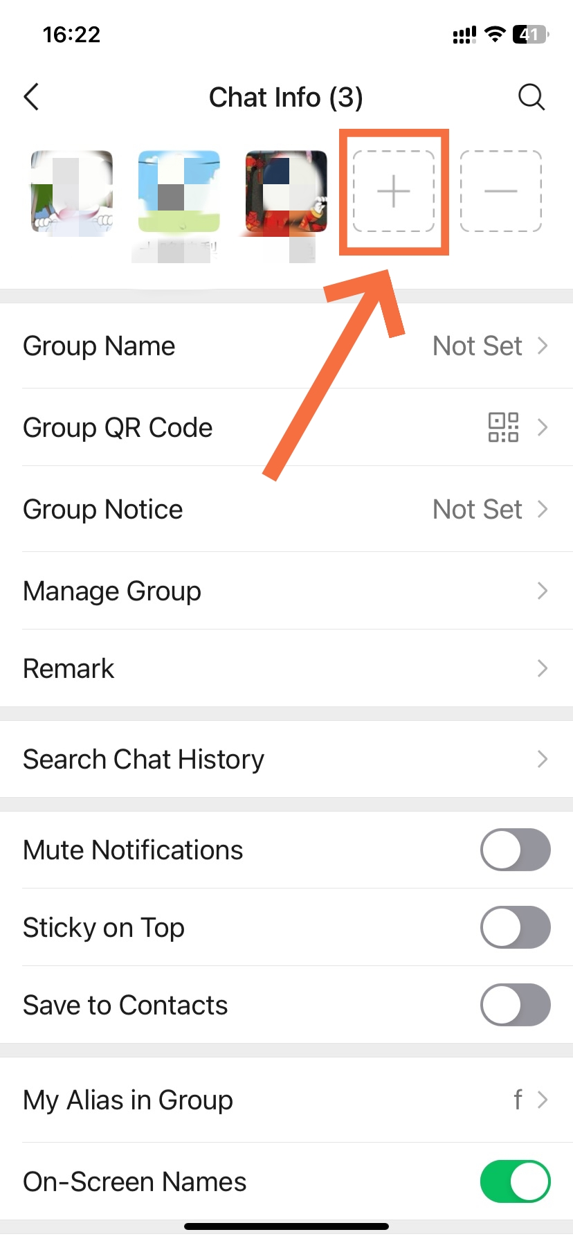 Tap the + button