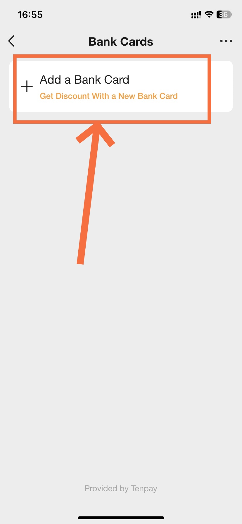 Tap to Add Bank Card