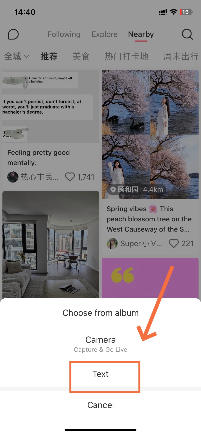 Select “Text”
