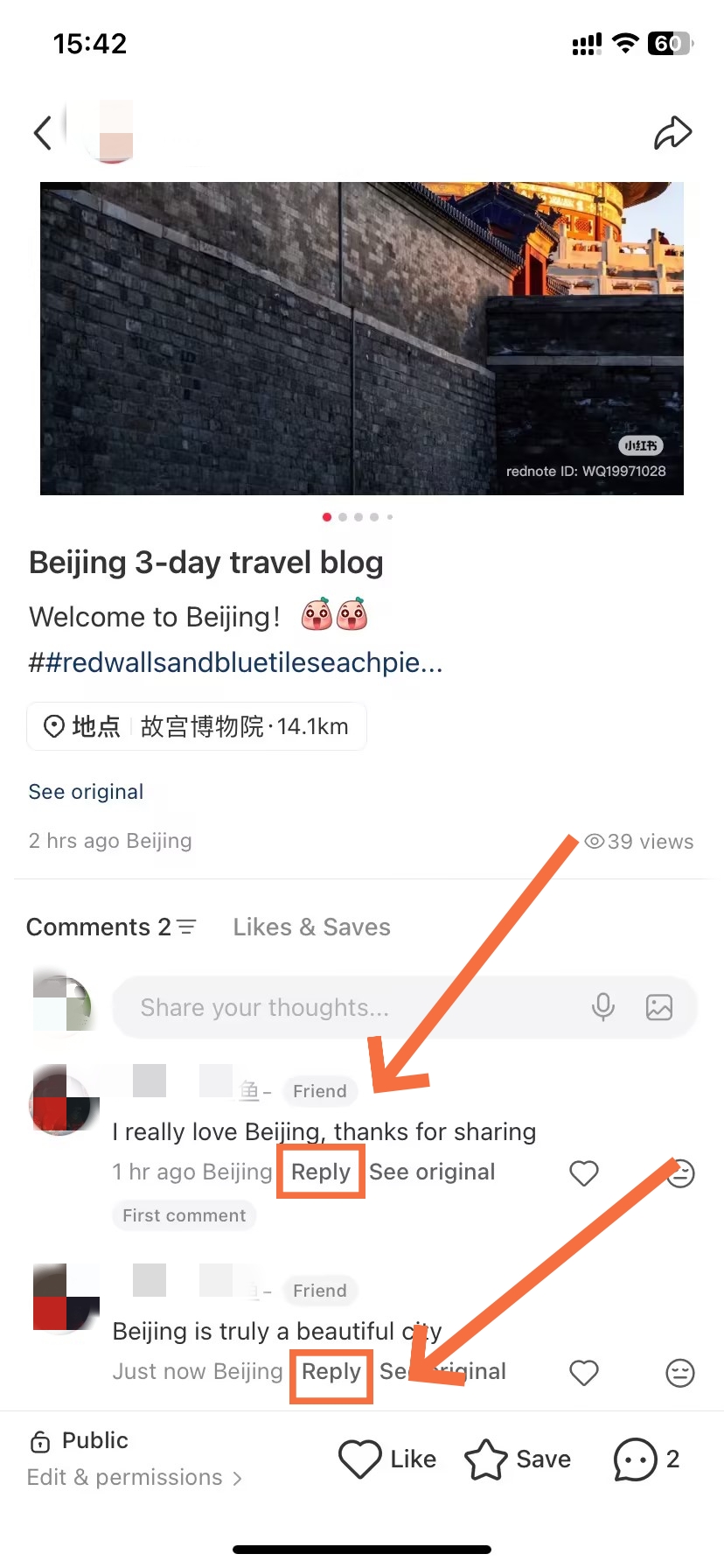 Reply to Comment Directly
