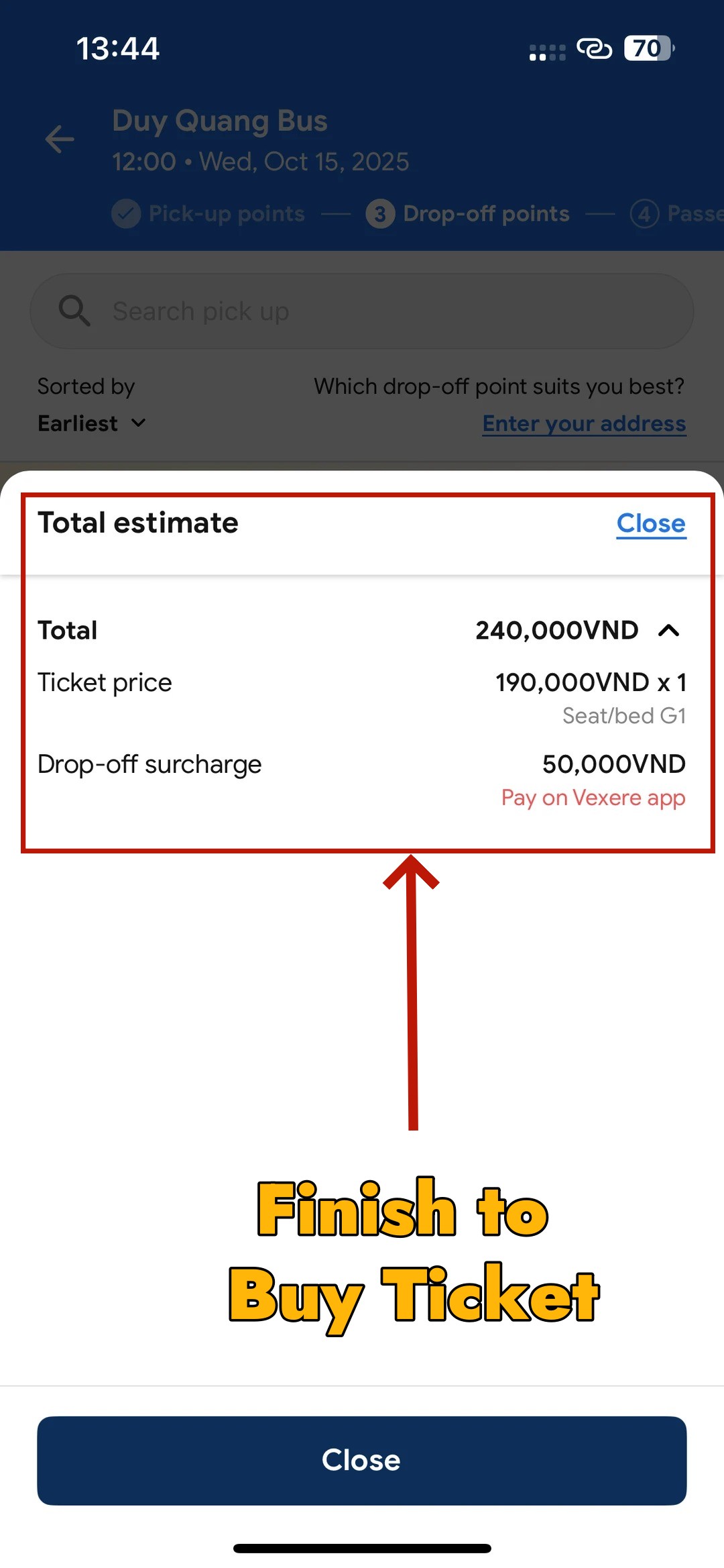Book Vietnam to Yunnan bus tickets on Vexere(Step 4)
