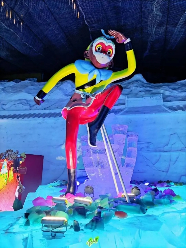 Sun Wukong Statue at Longqing Gorge Ice Festival
