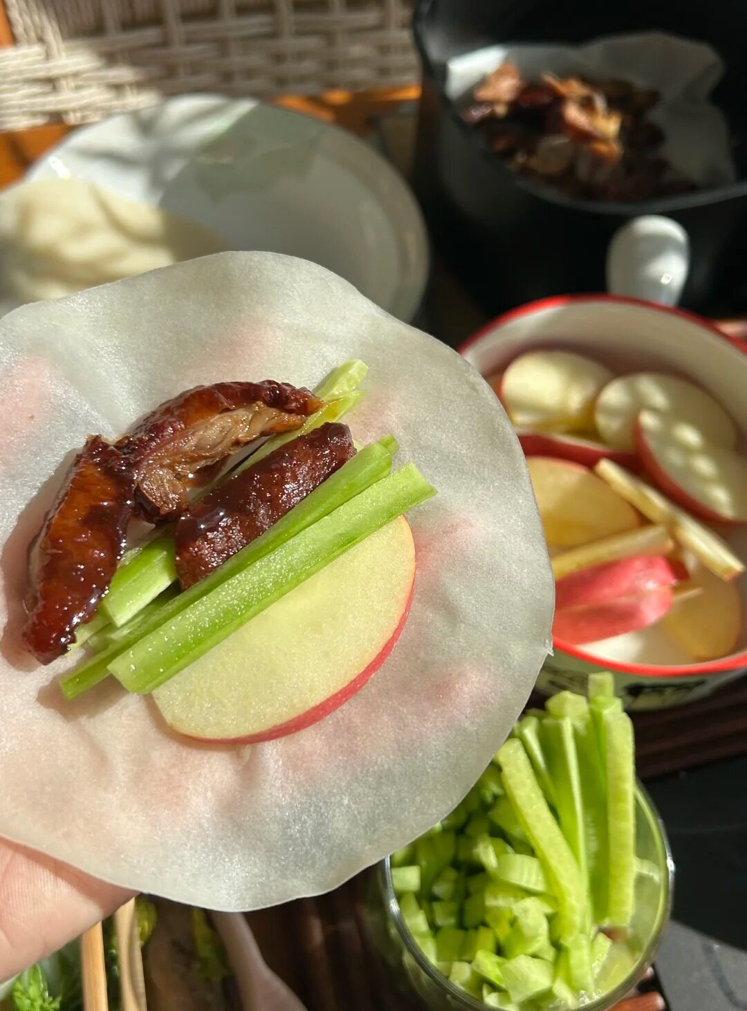 Cucumber and Scallions Balance the Fatness