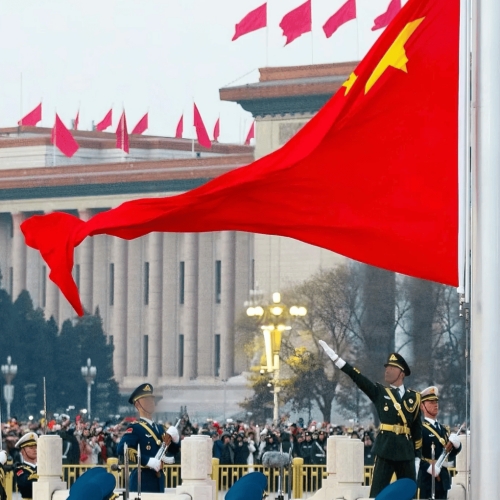 Flag Raising Ritual for China's National Day