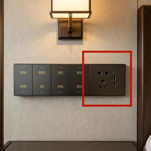 China Hotel Wall Socket with USB Ports