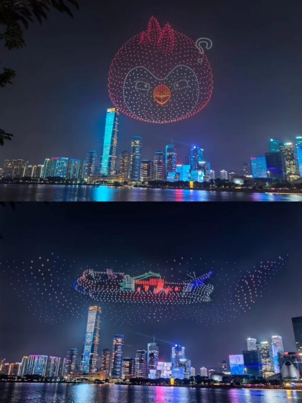 Large-Scale Drone Light Show at Shenzhen Talent Park