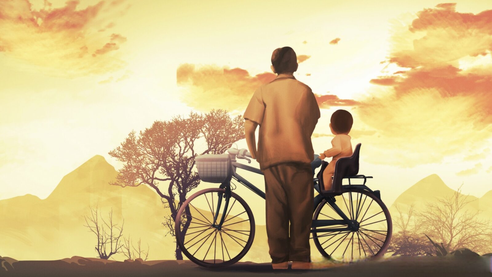 Father and Child at Sunset