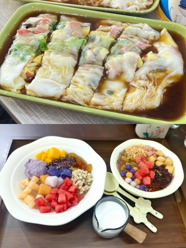 Rice Rolls and Cold Sweet Soup