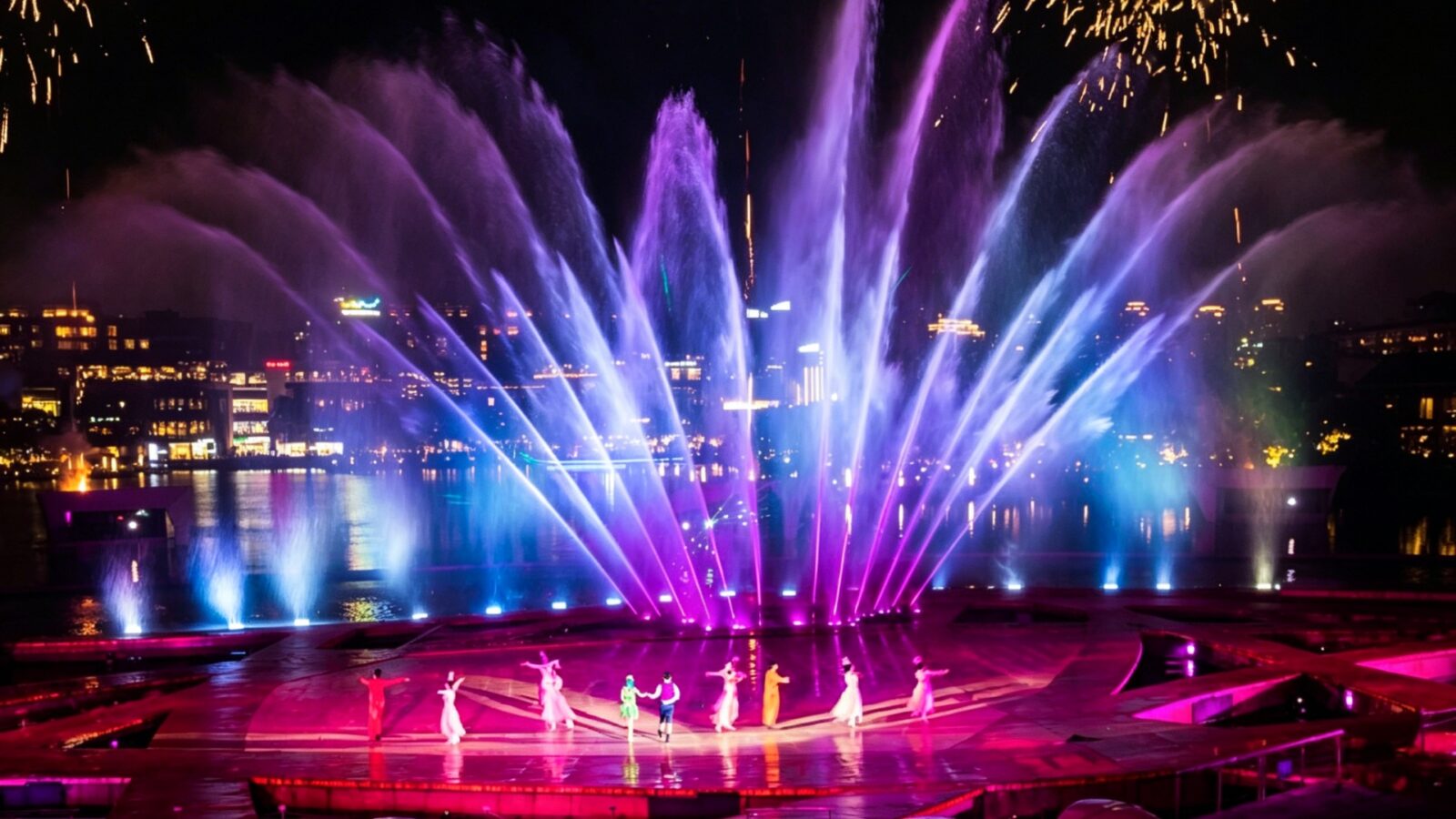Deep Blue Water Show Night View