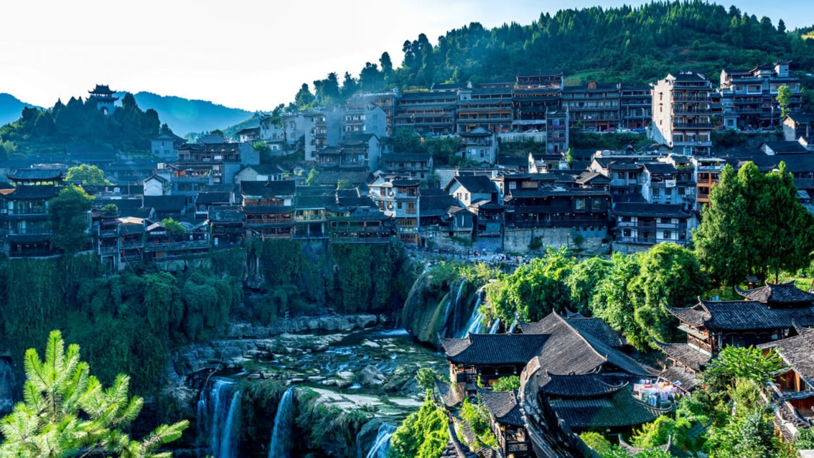 Tujia Stilt Houses Along Stone Street