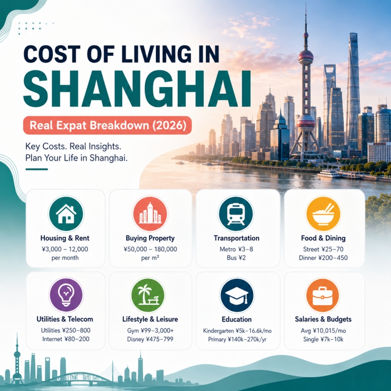 Cost of Living in Shanghai：International Cosmopolitan Hub, Moderate Tier-1 Expenses, Flexible Budget Tiers for All Expat Lifestyles