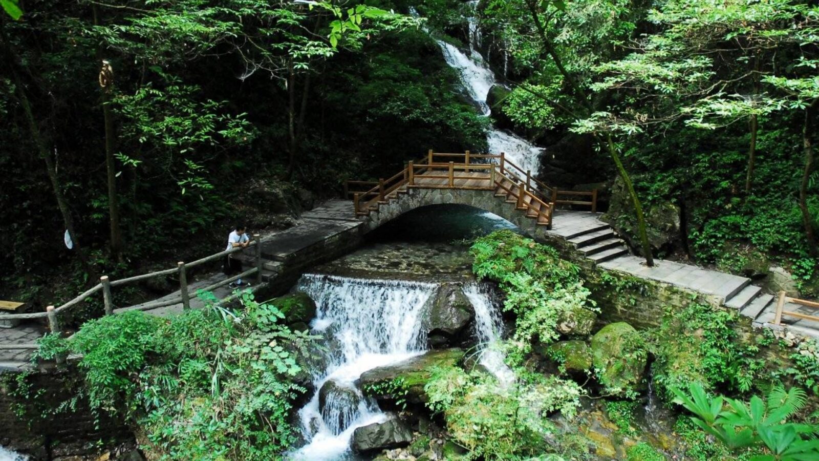 Stream & Stone Arch Bridge In Black Mountain Valley