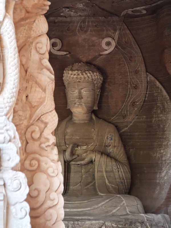 Ancient Cave Buddha Statue