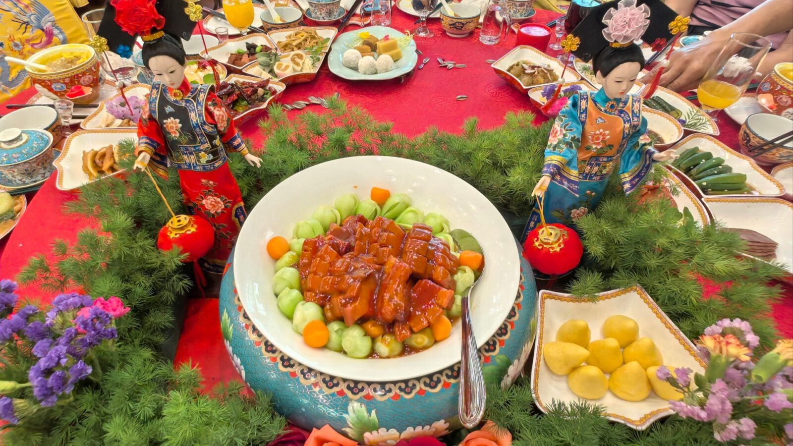 Shot Of An Ornate Traditional Beijing Feast