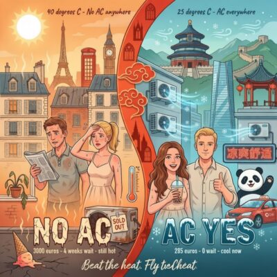 40°C Europe, 25°C China — Summer In China With AC.