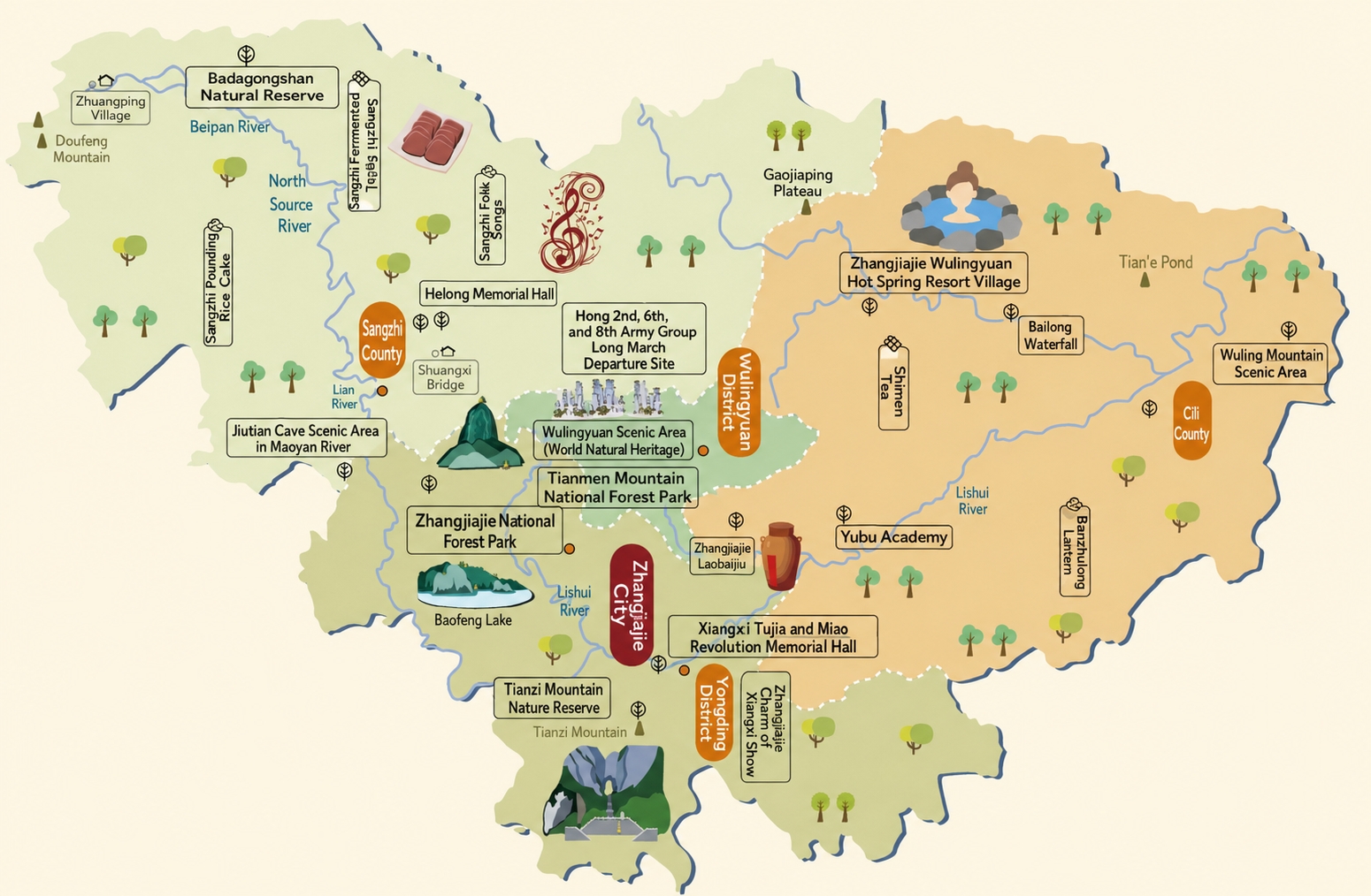 Map of Zhangjiajie
