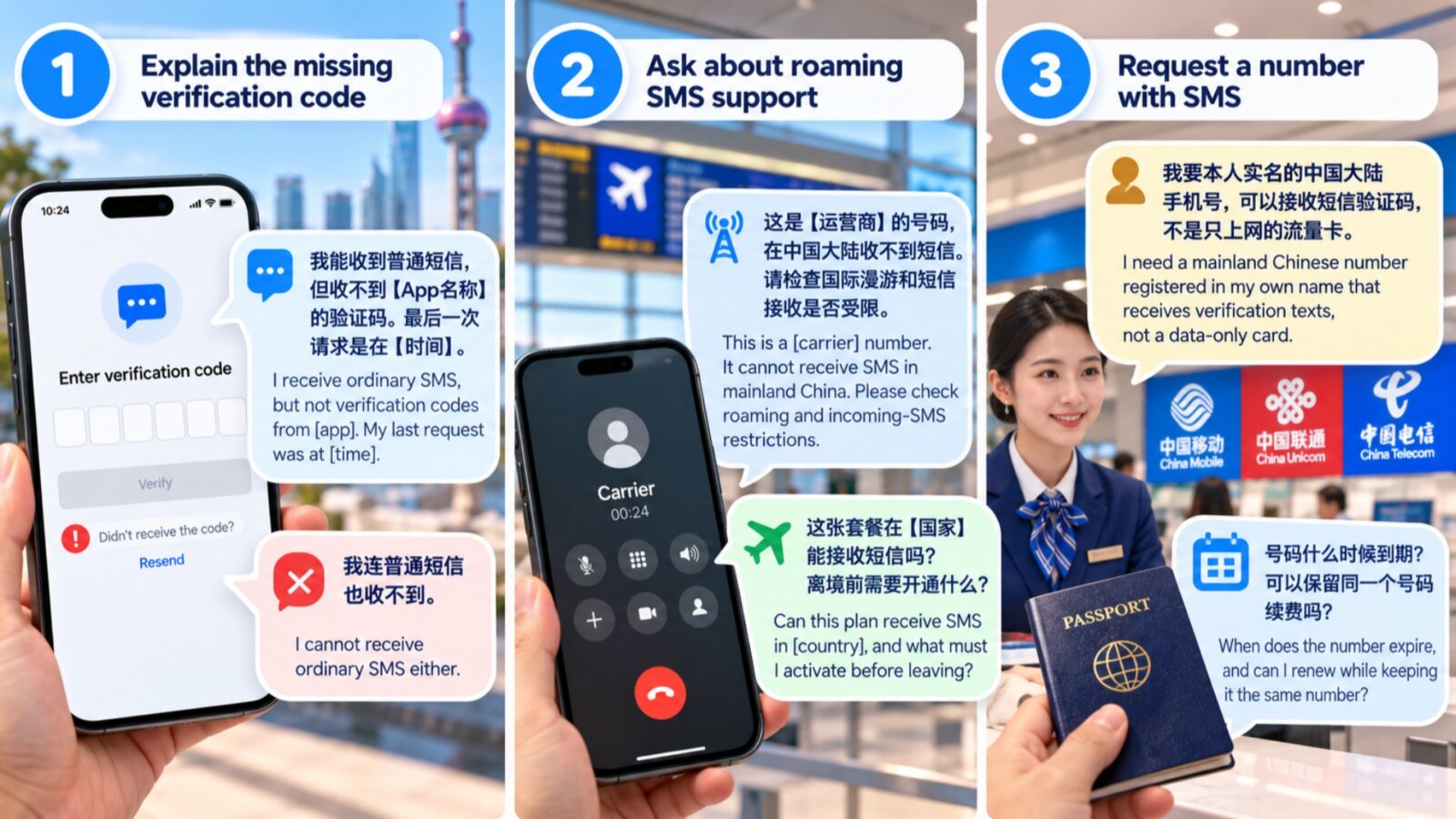 Useful Chinese Phrases for SMS Support