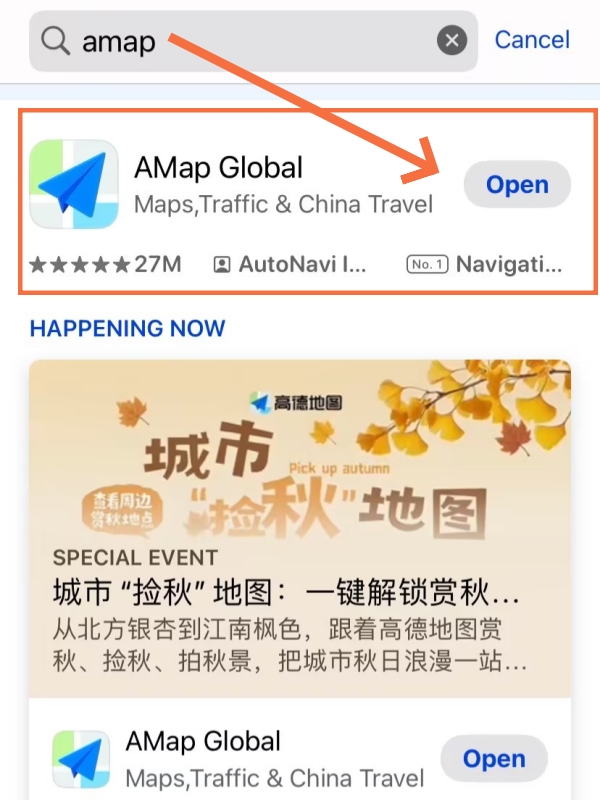 AMap Global App Store Search Result