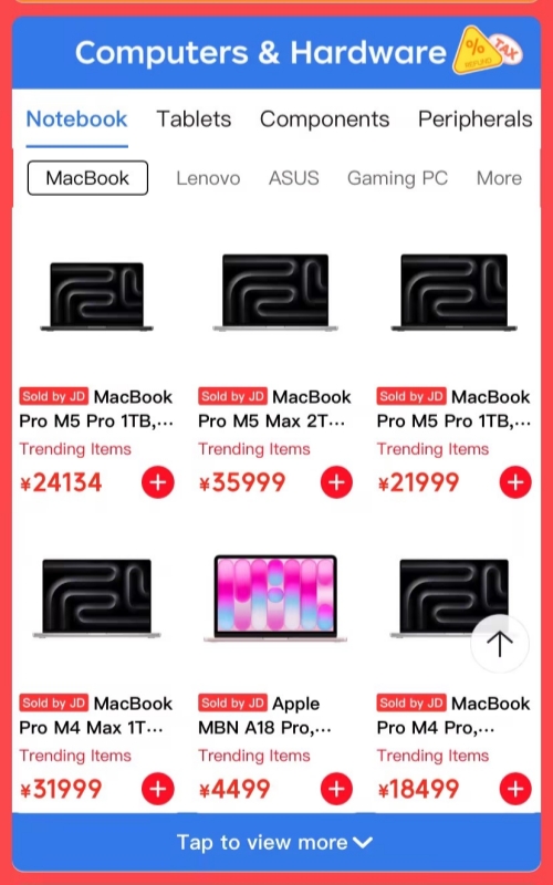 Computers and Hardware Notebook on JD with Tax Refund